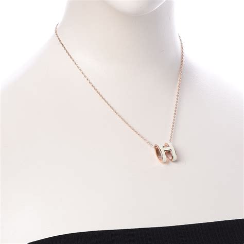 hermes rose gold h necklace|Hermes pop h necklace white.